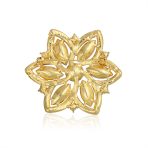 Large Statement Red Green Marquise Crystal & Fashion Pearl Flower Brooch Scarf Pin Gold Plated - Image 2