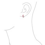 Unisex Small CZ Hoop Earrings in Gold-Plated Sterling Silver Multi-Color Options - Image 14