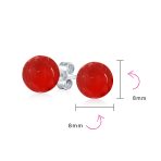 8MM Natural Gemstone Drop Ball Earrings Silver Birthstone - Image 34