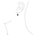Simple Gemstone 8MM Drop Ball Earrings Secure Hinge Lever Back Sterling Silver - Image 54