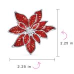 Large Poinsettia Brooch & Clip-On Earrings Christmas Jewelry Set Gold Plated - Image 10