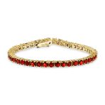 Classic 12CTW Cubic Zirconia Solitaire CZ Tennis Bracelet Gold Plated 7.5 Inch - Image 4