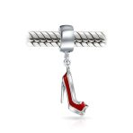 Designer Stiletto Pump Red High Heel Dangle Charm Bead for European Bracelet - Image 2