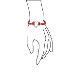 Romantic Red Braided Leather Multi Wrap Open Heart Charm Bracelet Stainless Steel - Image 5