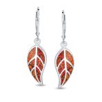Native American Inspired Dangle Gemstone Earrings with Opal Inlay