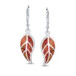 Native American Inspired Dangle Gemstone Earrings with Opal Inlay