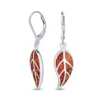 Native American Inspired Dangle Gemstone Earrings with Opal Inlay - Image 4