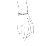 Vintage Style Tennis Bracelet with Cubic Zirconia and Simulated Emerald or Ruby - Image 2