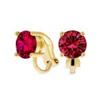 Set of 2 Multi Color CZ Clip-On Earrings Rose Gold Silver Plated For Non-Pierced - Image 11
