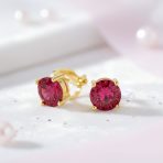 Traditional 2CT Round CZ Solitaire Clip-On Earrings - Gold Silver Non-Pierced 8MM - Image 34