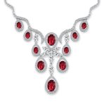 Vintage Art Deco Collar Necklace Set with Teardrop CZ and Earrings Silver Plated - Image 3