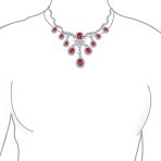 Vintage Art Deco Collar Necklace Set with Teardrop CZ and Earrings Silver Plated - Image 9