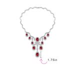 Vintage Art Deco Collar Necklace Set with Teardrop CZ and Earrings Silver Plated - Image 11