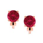 Traditional 2CT Round CZ Solitaire Clip-On Earrings - Gold Silver Non-Pierced 8MM - Image 27