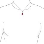 5CT Solitaire Teardrop Halo Sapphire Blue CZ Pendant Necklace Silver Plated - Image 15