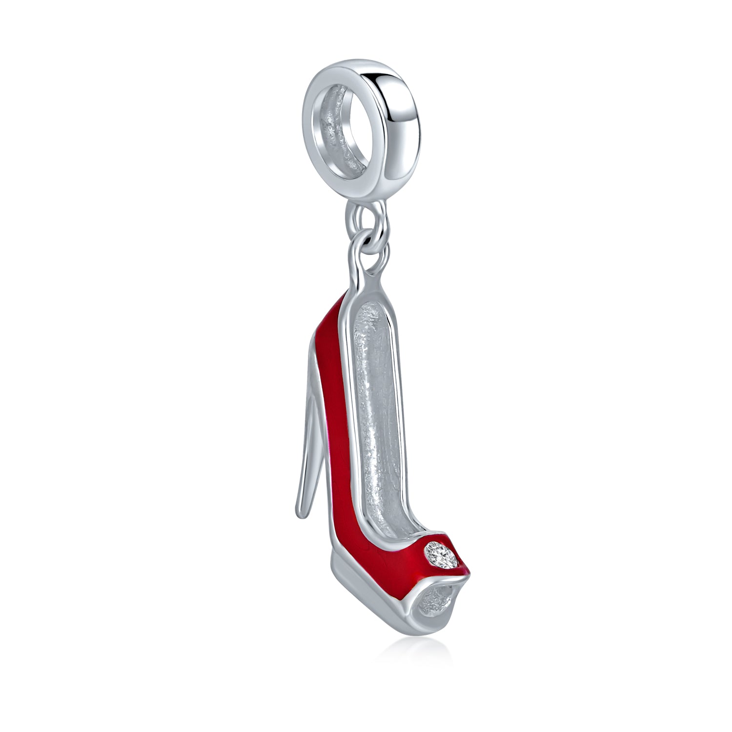 red-shoe-high-heel-bead-charm_pbx-hts-207_1 Designer Stiletto Pump Red High Heel Dangle Charm Bead for European Bracelet - Image 1