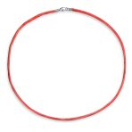 Set of 3 Soft Satin Silk Cord Necklace Sterling Silver Clasp Multiple Lengths - Image 16