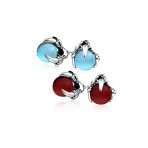 Dragon Claw Multi Color Ball Stud Earrings Set in Stainless Steel