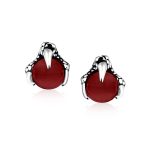 Dragon Claw Multi Color Ball Stud Earrings Set in Stainless Steel - Image 3