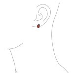 Native American Style Gemstone Bezel Leaf Rope Stud Earrings in Sterling Silver - Image 21