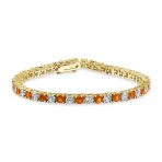 CZ Tennis Bracelet 12CT 4 Prong Gold Plated Brass 7.5 Inch - Image 3