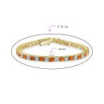 CZ Tennis Bracelet 12CT 4 Prong Gold Plated Brass 7.5 Inch - Image 11