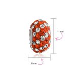 Green White Striped Crystal Bead Charm for European Bracelet Silver Core - Image 9