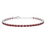 Traditional Blue Topaz Oval Stone Strand Tennis Bracelet .925 Sterling Silver-7.5 Inch - Image 3