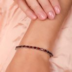 Traditional Blue Topaz Oval Stone Strand Tennis Bracelet .925 Sterling Silver-7.5 Inch - Image 13