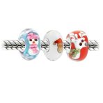 Christmas Charm Bead Set Reindeer Santa Snowman for European Bracelets - Image 2