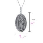 Religious Our Lady Of Guadalupe Virgin Mary Pendant Necklace in Sterling Silver - Image 4