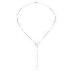 Tiny 2MM Ball Link Heart Virgin Mary Cross Prayer Rosary Necklace Stainless Steel - Image 2