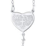 Tiny 2MM Ball Link Heart Virgin Mary Cross Prayer Rosary Necklace Stainless Steel - Image 4