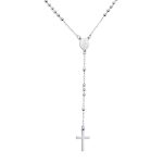 Christian Virgin Mary Cross Rosary Chain Drop Necklace