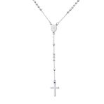 Christian Virgin Mary Cross Rosary Chain Drop Necklace - Image 2