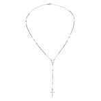 Christian Virgin Mary Cross Rosary Chain Drop Necklace - Image 3