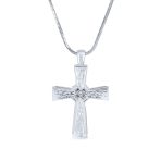 Religious Mother Of Pearl MOP Cross Pendant Necklace Rhodium Plated Brass Snake Chain Included - Image 2