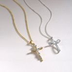 Sterling Silver Infinity Cross Pendant Necklace Simple and Elegant Design - Image 3
