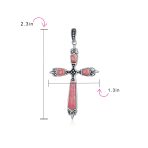Vintage Turquoise Gemstone Cross Pendant Necklace Silver - Image 11