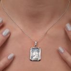 Unisex Religious Pendant Necklace with Jesus Christ Medallion in Sterling Silver - Image 5
