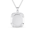 Religious Face of Jesus Pendant Necklace Medallion Dog Tag .925 Sterling Silver - Image 2