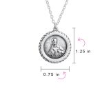 Prayer Jesus Medal Pendant Necklace Religious Medallion .925 Sterling Silver - Image 4