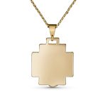 Christ Cross Medallion Pendant Necklace Yellow Gold Plated - Image 2
