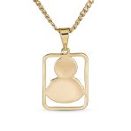 Religious Metal Jesus Christ Head Medallion Necklace Pendant Gold Plated - Image 2