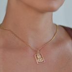 Religious Metal Jesus Christ Head Medallion Necklace Pendant Gold Plated - Image 3