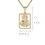 Religious Metal Jesus Christ Head Medallion Necklace Pendant Gold Plated - Image 4