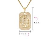 Yellow Gold Jesus Christ Medallion Pendant Necklace Men - Image 4