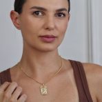 Yellow Gold Jesus Christ Medallion Pendant Necklace Men - Image 3