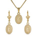 Our Lady Of Guadalupe Virgin Mary Pendant Necklace Gold