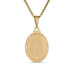 Our Lady Of Guadalupe Virgin Mary Oval Medallion Pendant Necklace Gold Plated - Image 2